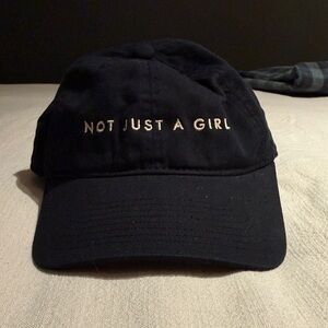Black 'NOT JUST A GIRL' Embroidered Baseball Cap